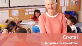  Presentation with elementary school - PPT layouts with classroom with elementary school background and a coral colored foreground