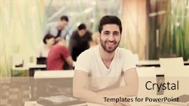  Presentation with homework - PPT theme featuring classroom working homework and learning background and a  colored foreground