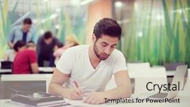  Presentation with computer lab science classroom - Cool new presentation with classroom working homework and learning backdrop and a soft green colored foreground