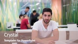  Presentation with memory computer - Cool new slide set with classroom working homework and learning backdrop and a coral colored foreground