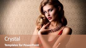  Presentation with gems - Slide deck having classy - beautiful charming woman wearing evening background and a coral colored foreground