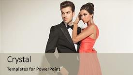  Presentation with lover - Presentation theme consisting of classy - beautiful elegant woman fixing her background and a mint green colored foreground