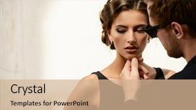  Presentation with love between man and woman - Presentation design with classy - portrait of a beautiful man background and a coral colored foreground