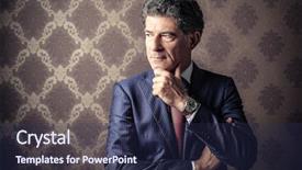  Presentation with classy - Presentation theme having classy businessman posing background and a navy blue colored foreground