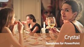  Presentation with classy - Slide deck enhanced with classy girl at an elegant background and a coral colored foreground