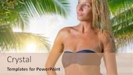  Presentation with classy - Beautiful slides featuring classy woman on the beach in vietnam backdrop and a coral colored foreground