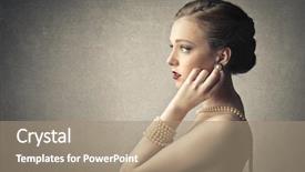  Presentation with pearls - Cool new presentation theme with classy woman wearing pearls backdrop and a coral colored foreground