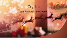  Presentation with tree silhouette - Cool new slides with claus and reindeer against christmas backdrop and a coral colored foreground