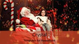  Presentation with merry christmas and new year - Amazing PPT theme having claus at home merry christmas backdrop and a  colored foreground