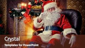  Presentation with gifts - Slides featuring claus brought gifts for christmas background and a tawny brown colored foreground