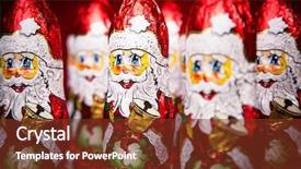  Presentation with santa claus and reindeers - Beautiful PPT layouts featuring claus chocolate figurine on red backdrop and a tawny brown colored foreground