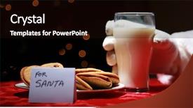  Presentation with cookies christmas - Audience pleasing PPT theme consisting of claus enjoys cookies and milk backdrop and a wine colored foreground