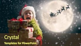  Presentation with child enjoy - Amazing theme having claus flying in his sleigh backdrop and a  colored foreground