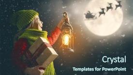  Presentation with merry christmas - Presentation featuring claus flying in his sleigh background and a tawny brown colored foreground