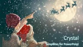  Presentation with santa sleigh - PPT layouts having claus flying in his sleigh background and a ocean colored foreground