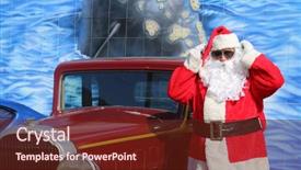  Presentation with santa - Beautiful slides featuring claus gets ready for christmas backdrop and a tawny brown colored foreground