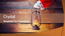  Presentation with vintage christmas - Slide set consisting of claus hand holding vintage oil background and a coral colored foreground