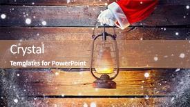  Presentation with oil lamp - Theme with claus hand holding vintage oil background and a coral colored foreground