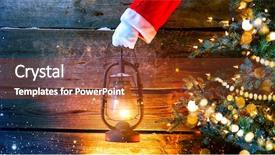  Presentation with oil lamp - Cool new slides with claus hand holding vintage oil backdrop and a tawny brown colored foreground