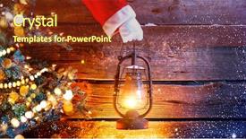  Presentation with oil lamp - Colorful slide deck enhanced with claus hand holding vintage oil backdrop and a tawny brown colored foreground