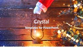  Presentation with oil lamp - Slide deck featuring claus hand holding vintage oil background and a tawny brown colored foreground