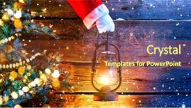  Presentation with oil lamp - Slide set featuring claus hand holding vintage oil background and a tawny brown colored foreground