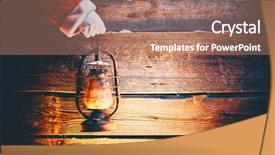  Presentation with oil lamp - Audience pleasing slides consisting of claus hand holding vintage oil backdrop and a coral colored foreground