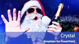  Presentation with santa - Slide set consisting of claus hat and beard christmas background and a cobalt blue colored foreground