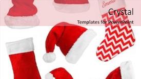  Presentation with christmas stocking - Cool new slide deck with claus hats and christmas stocking backdrop and a coral colored foreground