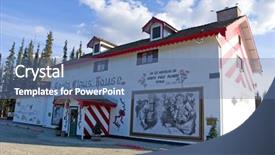  Presentation with north pole - Audience pleasing slides consisting of claus house in north pole backdrop and a ocean colored foreground