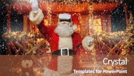  Presentation with virtual reality - Audience pleasing slides consisting of claus in virtual reality glasses backdrop and a red colored foreground