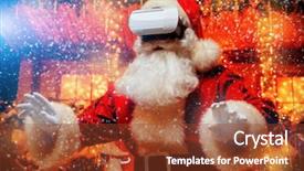  Presentation with virtual reality - Slides having claus in virtual reality glasses background and a tawny brown colored foreground