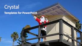  Presentation with lifeguard - Presentation theme with claus life guard santa lifeguard background and a teal colored foreground