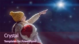  Presentation with christmas holidays - Slide deck consisting of claus looking at christmas star background and a tawny brown colored foreground