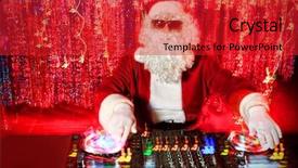  Presentation with santa claus and reindeers - Slides enhanced with claus mixing up some christmas background and a crimson colored foreground