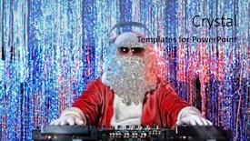  Presentation with christmas lights - Cool new slide set with claus mixing up some christmas backdrop and a light blue colored foreground