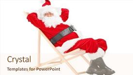  Presentation with santa - Theme having claus on a beach chair background and a cream colored foreground