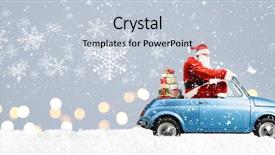  Presentation with santa - PPT layouts featuring claus on scooter delivering christmas background and a lemonade colored foreground