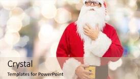  Presentation with kittens christmas holiday red christmas - Theme featuring claus over blue lights background background and a  colored foreground