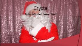  Presentation with sequin - Presentation having claus santa claus is deep background and a violet colored foreground