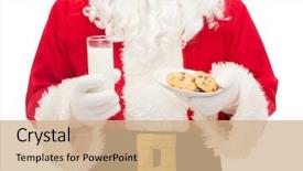  Presentation with christmas food - Slide deck consisting of claus with glass of milk background and a  colored foreground