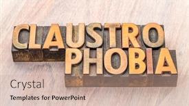  Presentation with claustrophobia - Presentation theme having claustrophobia word abstract in vintage background and a coral colored foreground