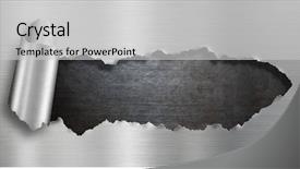  Presentation with metal - Colorful presentation theme enhanced with claw - torn metal hole background backdrop and a light gray colored foreground