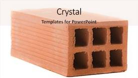  Presentation with white bricks - Colorful PPT theme enhanced with clay bricks - block isolated on white background backdrop and a lemonade colored foreground