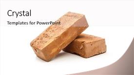  Presentation with white brick - Amazing slide deck having clay bricks - red brick isolated on white backdrop and a white colored foreground