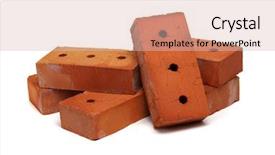  Presentation with white brick - Presentation having clay bricks - red brick isolated on white background and a lemonade colored foreground