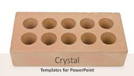  Presentation with white bricks - PPT theme featuring clay bricks isolated on the white background and a coral colored foreground