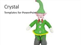  Presentation with elf - Audience pleasing slides consisting of clay christmas elf isolated backdrop and a  colored foreground