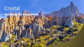  Presentation with ridges - Audience pleasing PPT layouts consisting of clay-cliffs-are-natural-formations backdrop and a light blue colored foreground