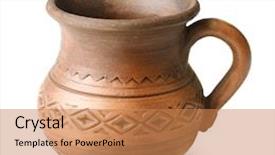  Presentation with white clay tiled roof - PPT layouts consisting of clay cup isolated on white background and a coral colored foreground